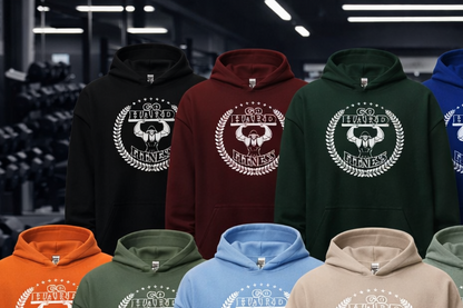 Go Hard Fitness Hoodie White Logo